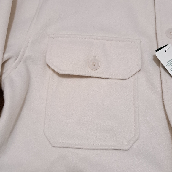Simons | Le 31 Mens Shirt Jacket Size Medium Overshirt Cream Buton Front New! - Picture 11 of 14